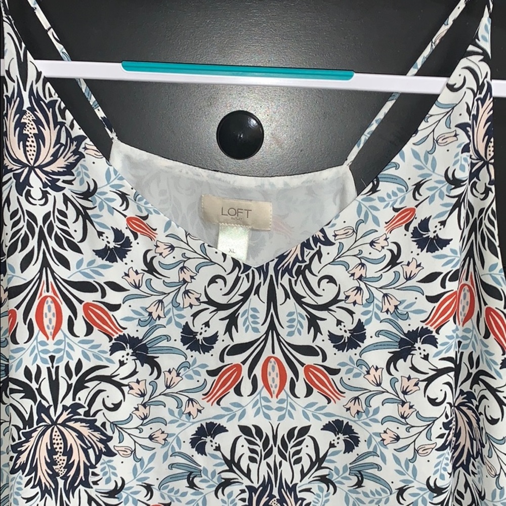 White Floral Loft Tank Top